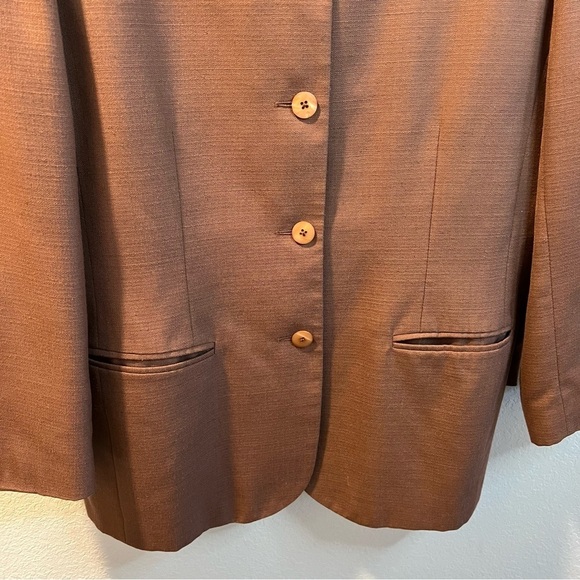 Women’s vintage Pendleton brown suit set blazer and skirt size 14 - Picture 3 of 9